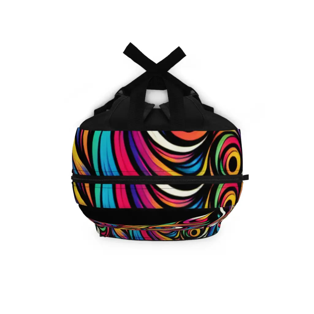 Leopard in Swirling Spectrum Backpack One size Bags