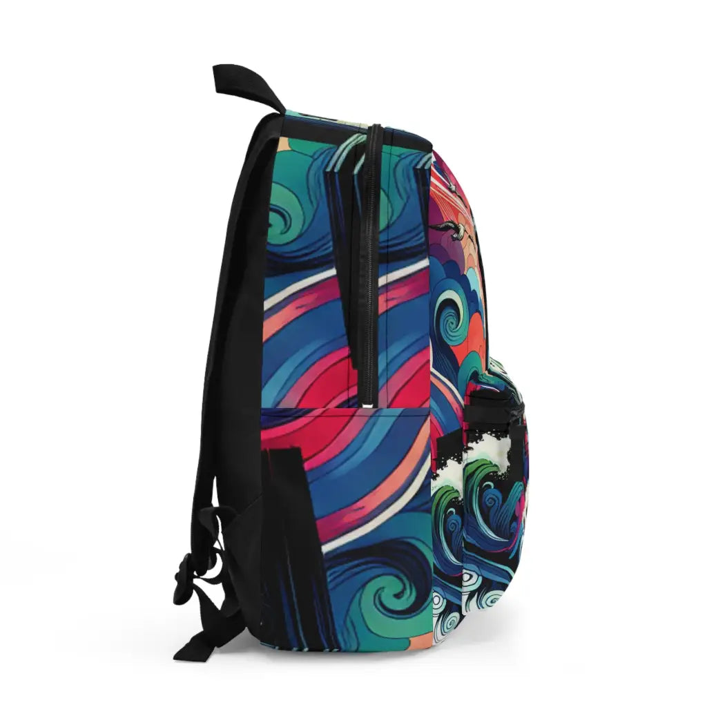 Lighthouse in a Kaleidoscope of Waves Backpack One size Bags
