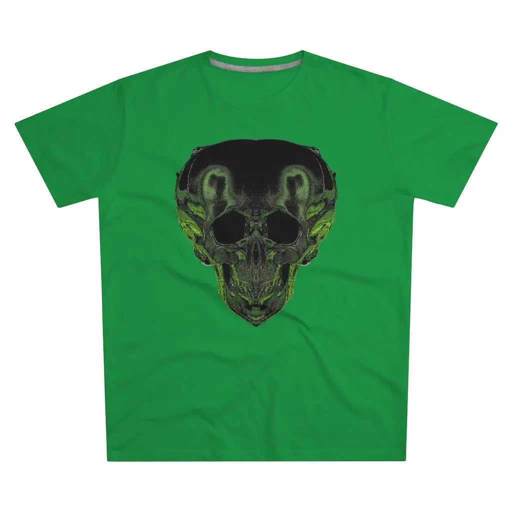 Lime Green Smiley Skull Men’s Modern-fit Tee - Kelly / S