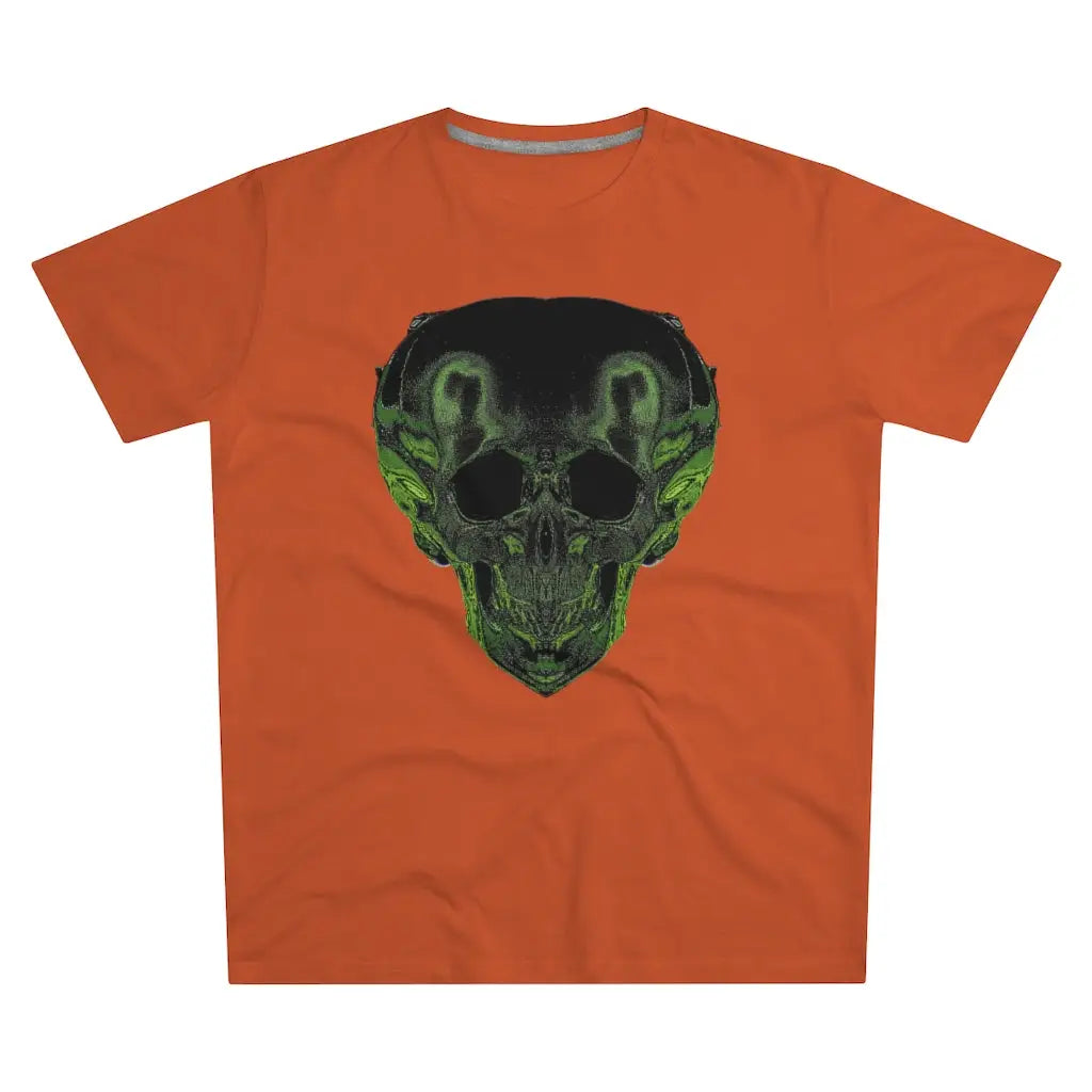 Lime Green Smiley Skull Men’s Modern-fit Tee - Orange / S