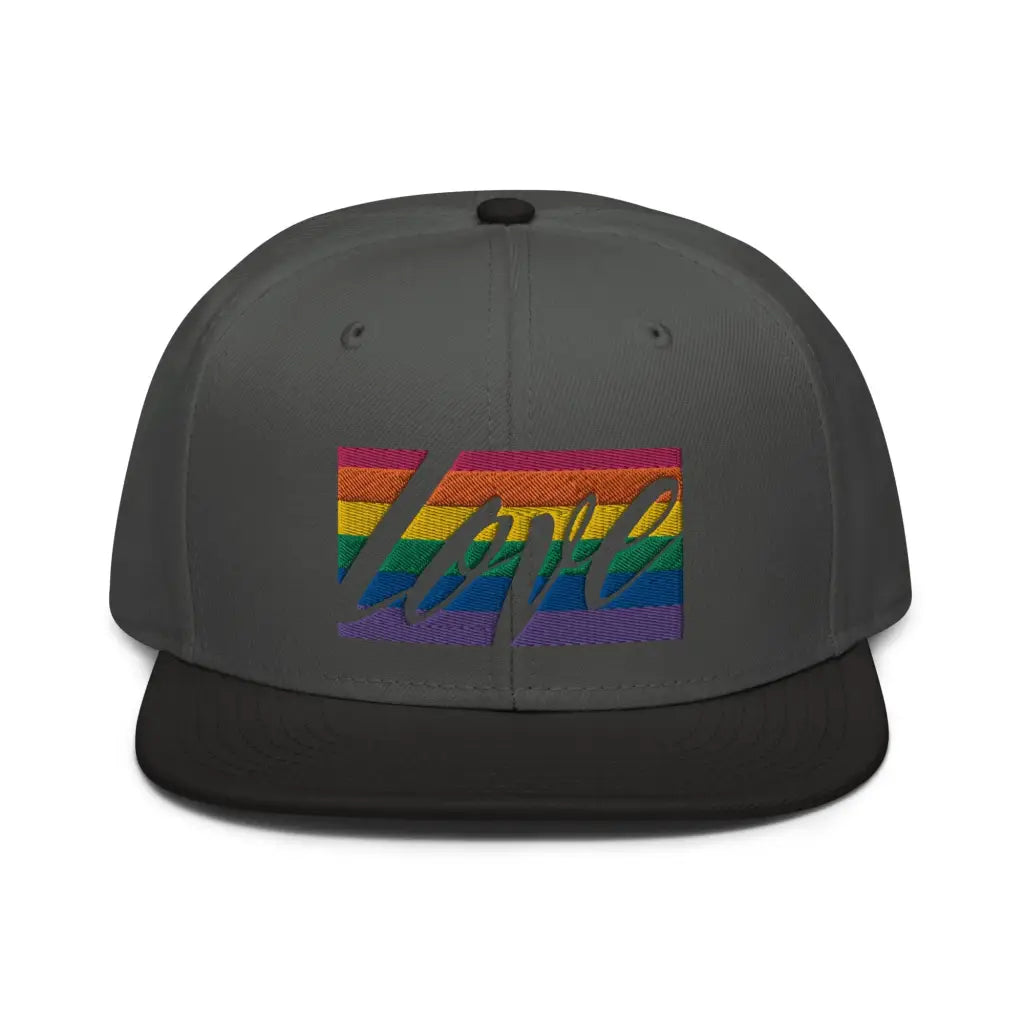 Love is LGBT Snapback Hat - Black / Charcoal gra