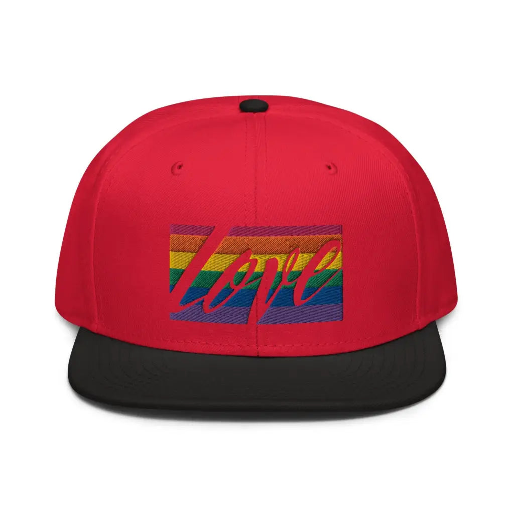 Love is LGBT Snapback Hat - Black / Red