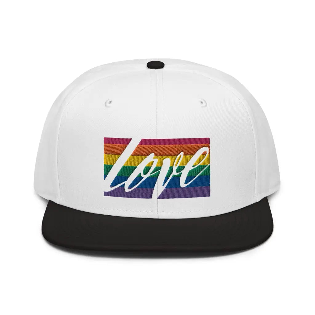 Love is LGBT Snapback Hat - Black / White / Whit