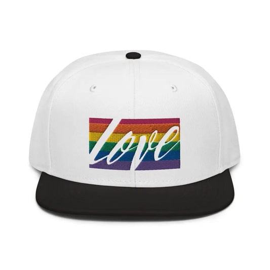 Love is LGBT Snapback Hat - Black / White / Whit