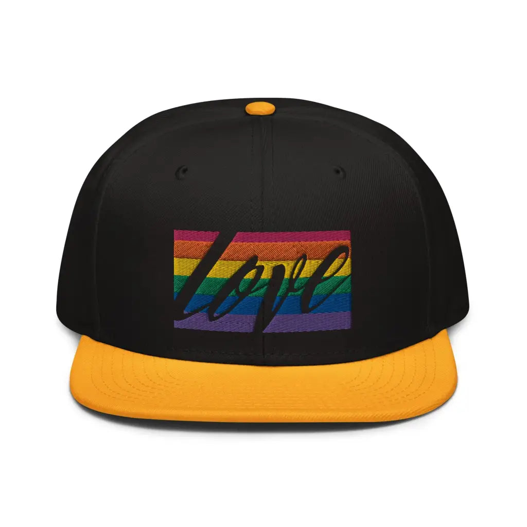 Love is LGBT Snapback Hat - Gold / Black