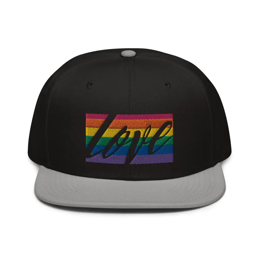 Love is LGBT Snapback Hat - Gray / Black