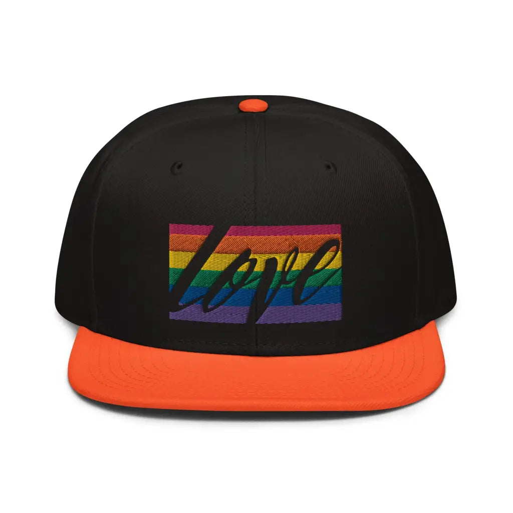 Love is LGBT Snapback Hat - Orange / Black / Bla