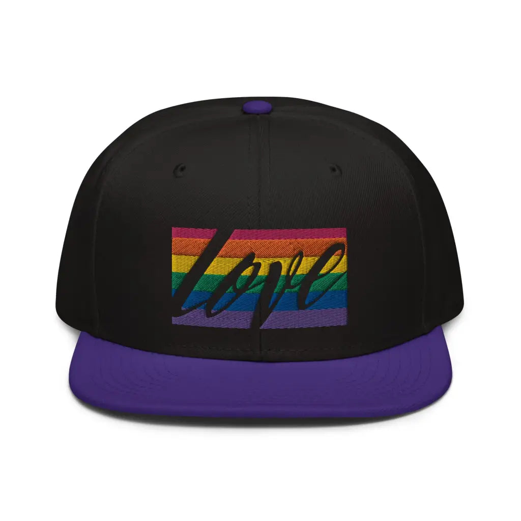 Love is LGBT Snapback Hat - Purple / Black / Bla