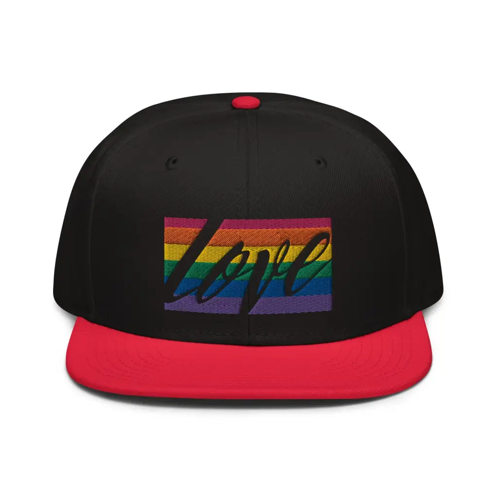 Love is LGBT Snapback Hat - Red / Black