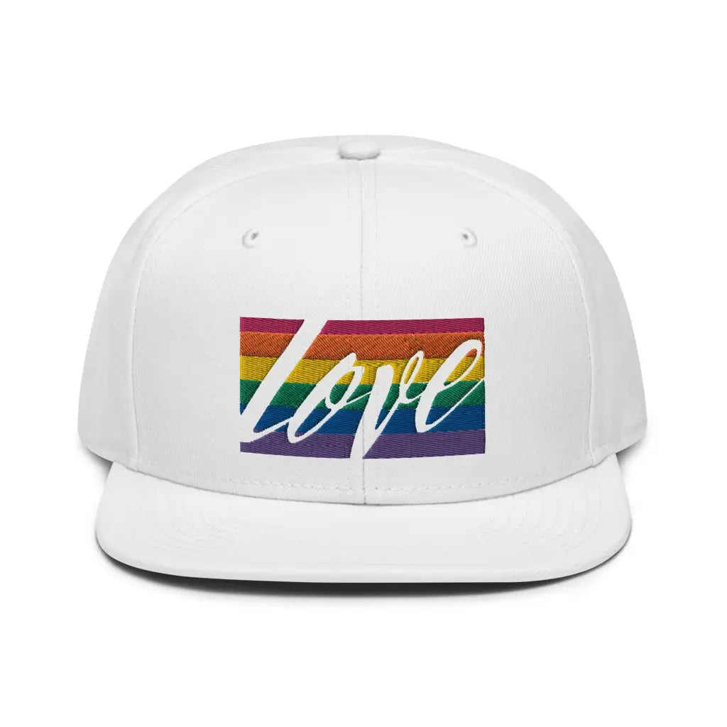 Love is LGBT Snapback Hat - White