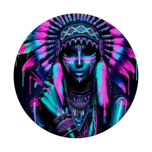Luminous Spirit: Tribal Glow PopSockets Swappable PopGrip