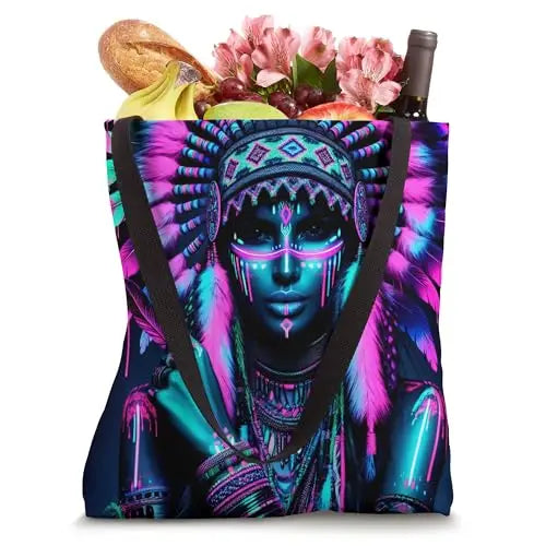 Luminous Spirit: Tribal Glow Tote Bag Apparel