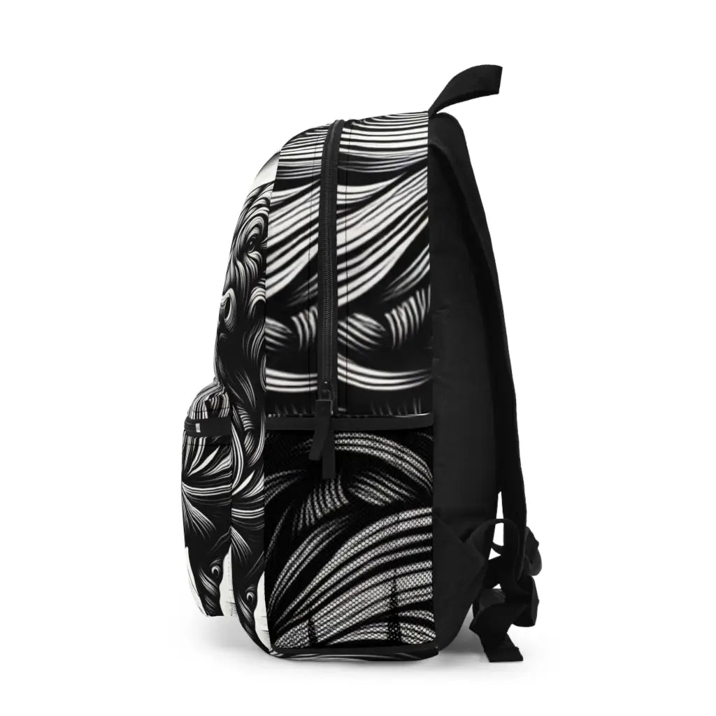 Majestic Bull in Monochrome Splendor Backpack One size Bags