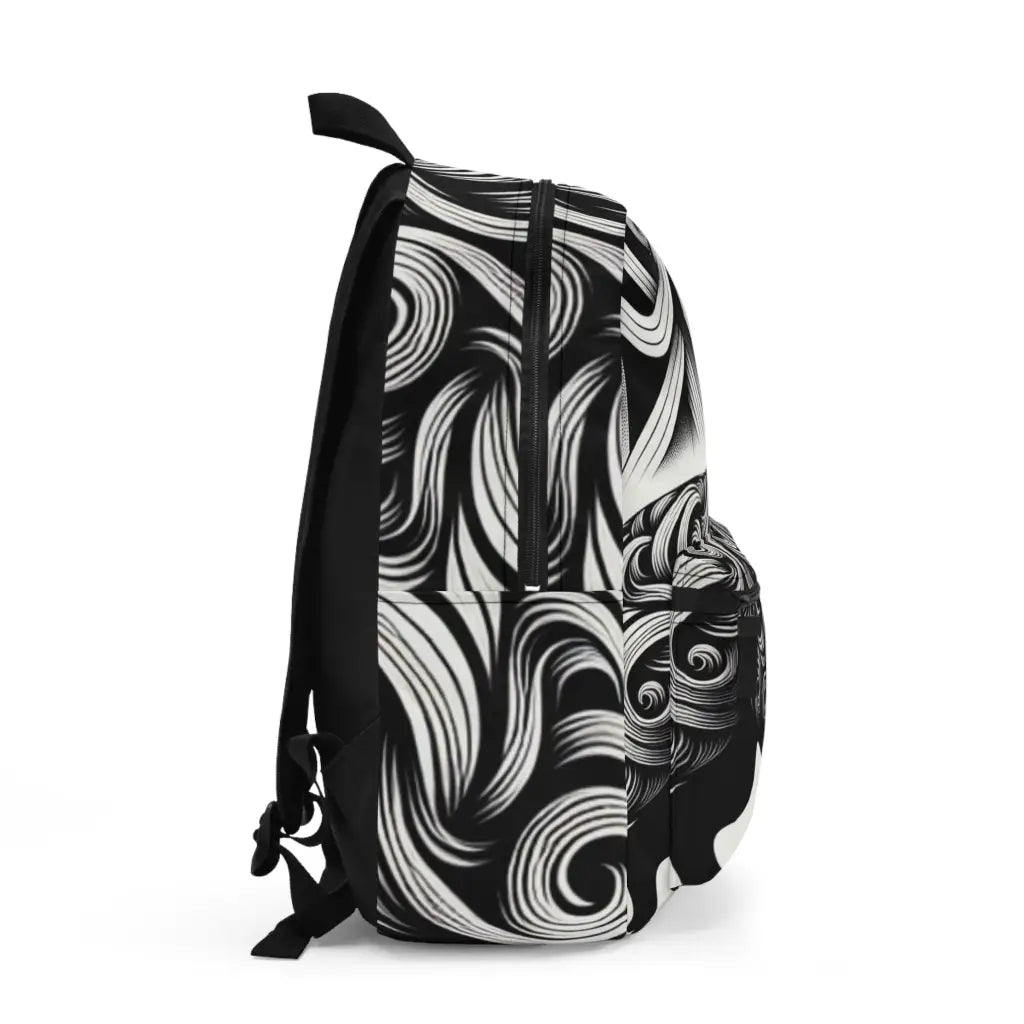 Majestic Bull in Monochrome Splendor Backpack One size Bags