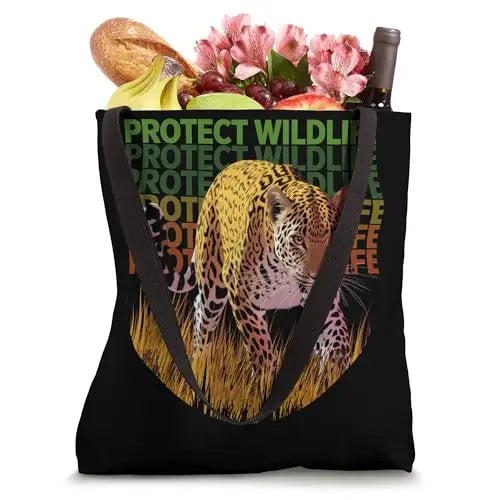 Majestic Jaguar: Guardian of the Grasslands Tote Bag Apparel