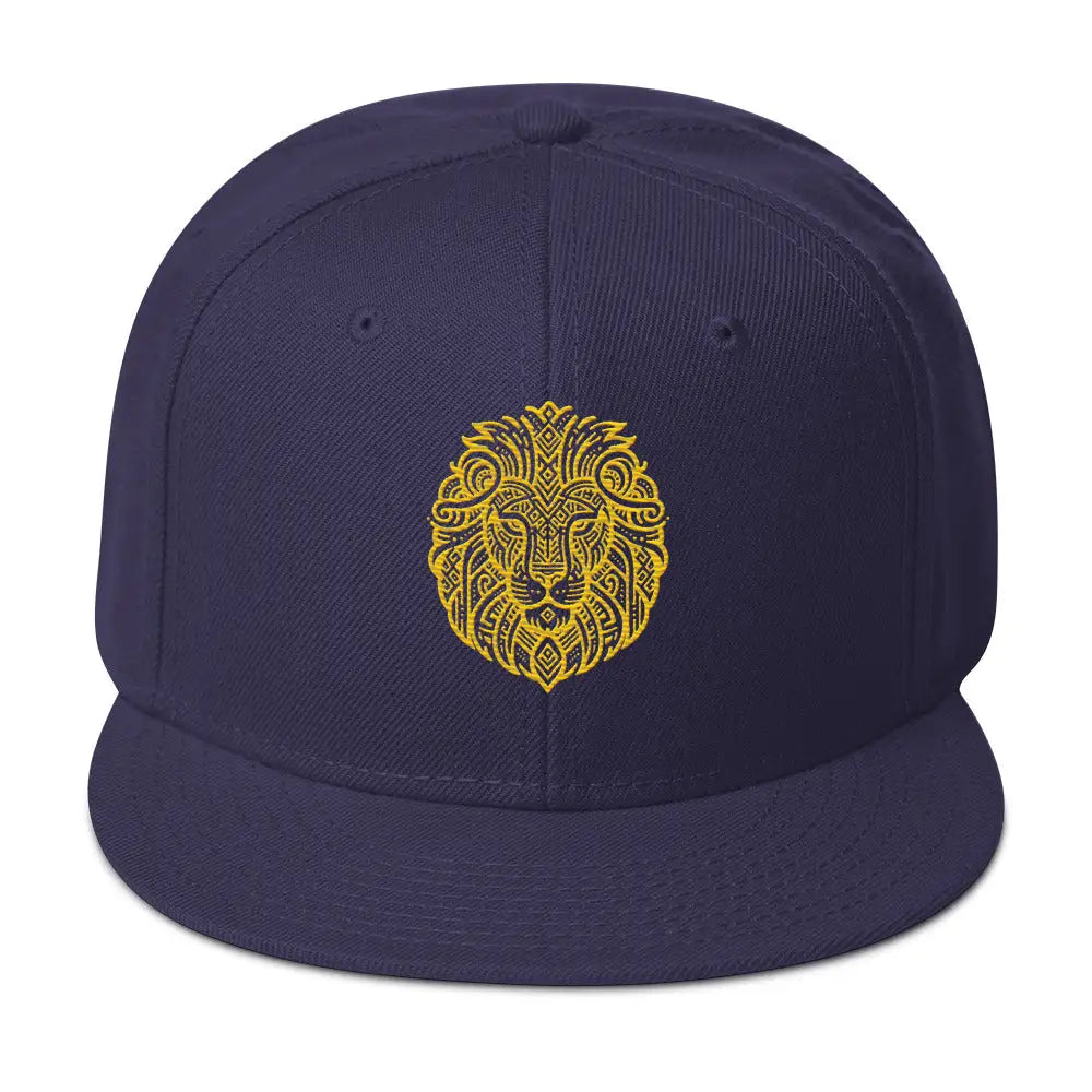 Majestic Lion Snapback Hat - Navy blue