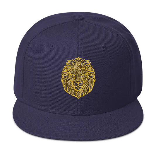 Majestic Lion Snapback Hat - Navy blue