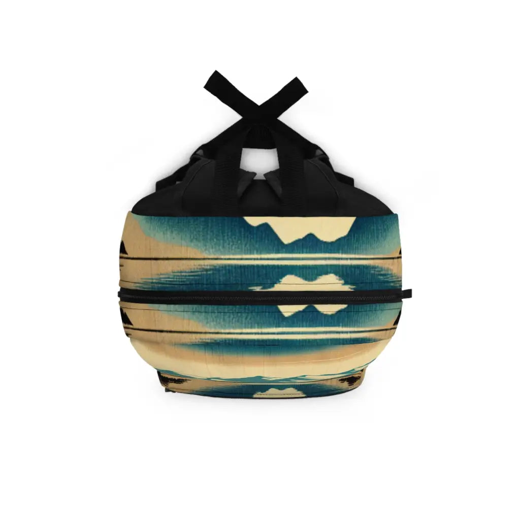 Majestic Peaks Reflected in Tranquil Waters Backpack