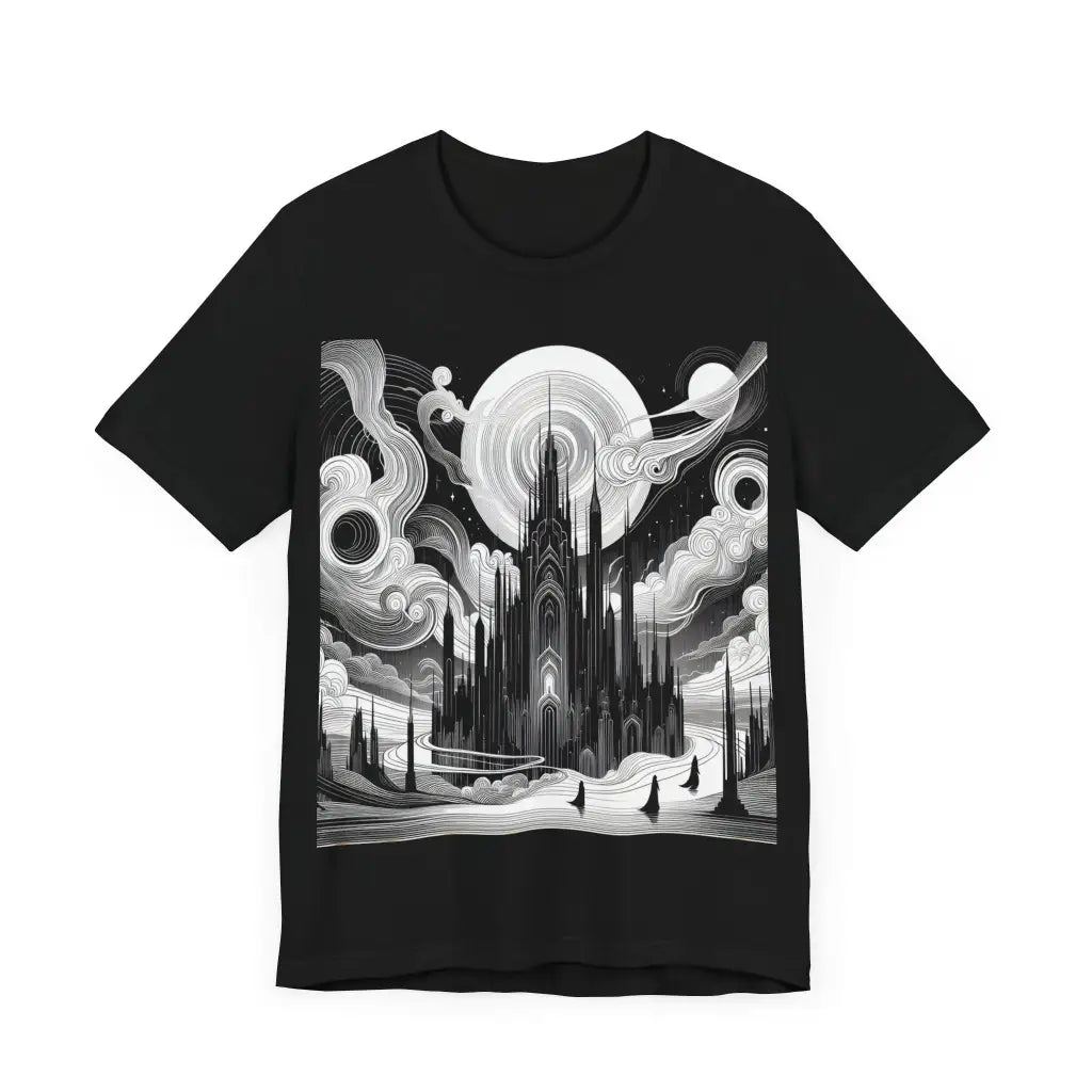 Majestic Realm in Ink Lines Jersey Short Sleeve Tee T Shirt