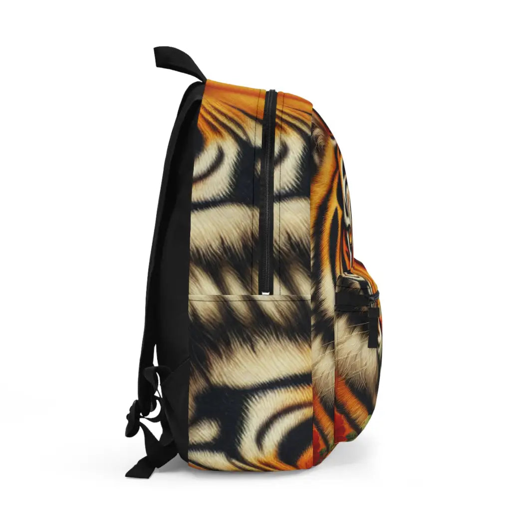 Majestic Tiger Among Vibrant Blooms Backpack One size Bags
