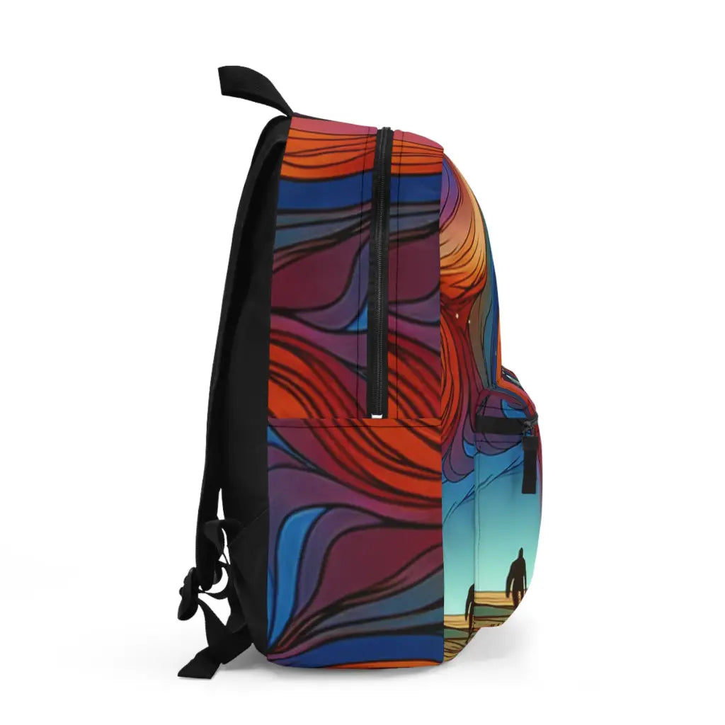Man Wandering Under the Cosmic Tapestry Backpack One size