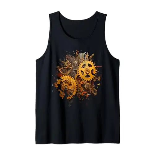 Mechanical Rhythms: Gears in Motion Tank Top Apparel