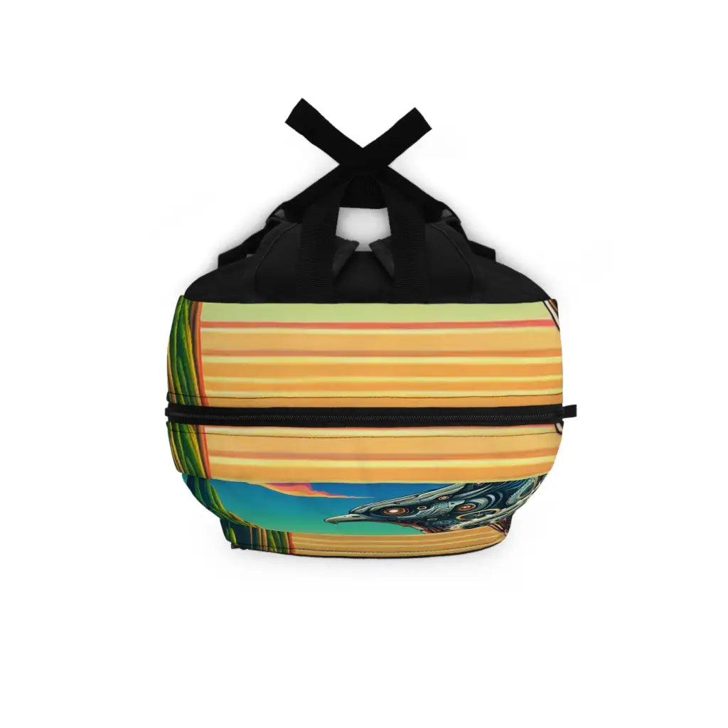 Mechanical Sentinel in a Fantasy Realm Backpack One size