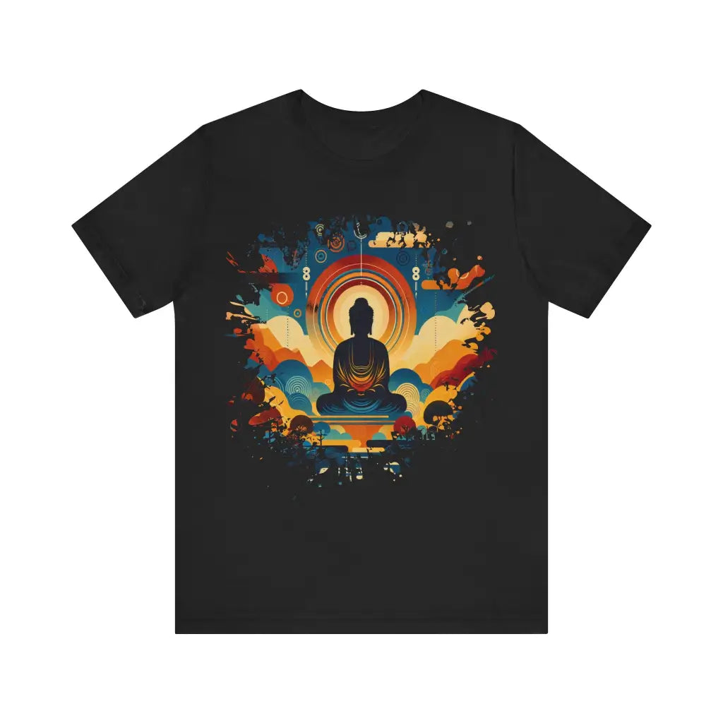 Meditative Zen Sunrise - Jersey Short Sleeve Tee - Black