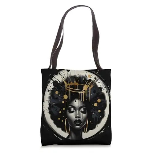 Melanin Majesty: Crowned in Power Tote Bag Apparel