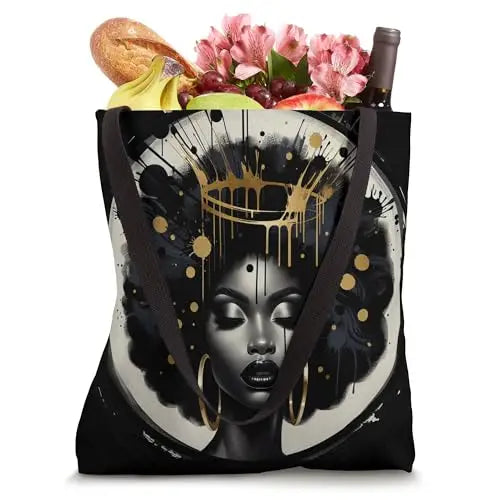 Melanin Majesty: Crowned in Power Tote Bag Apparel