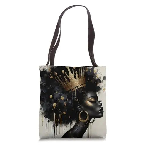 Melanin Queen of Resilience: Crowned in Treasure Tote Bag