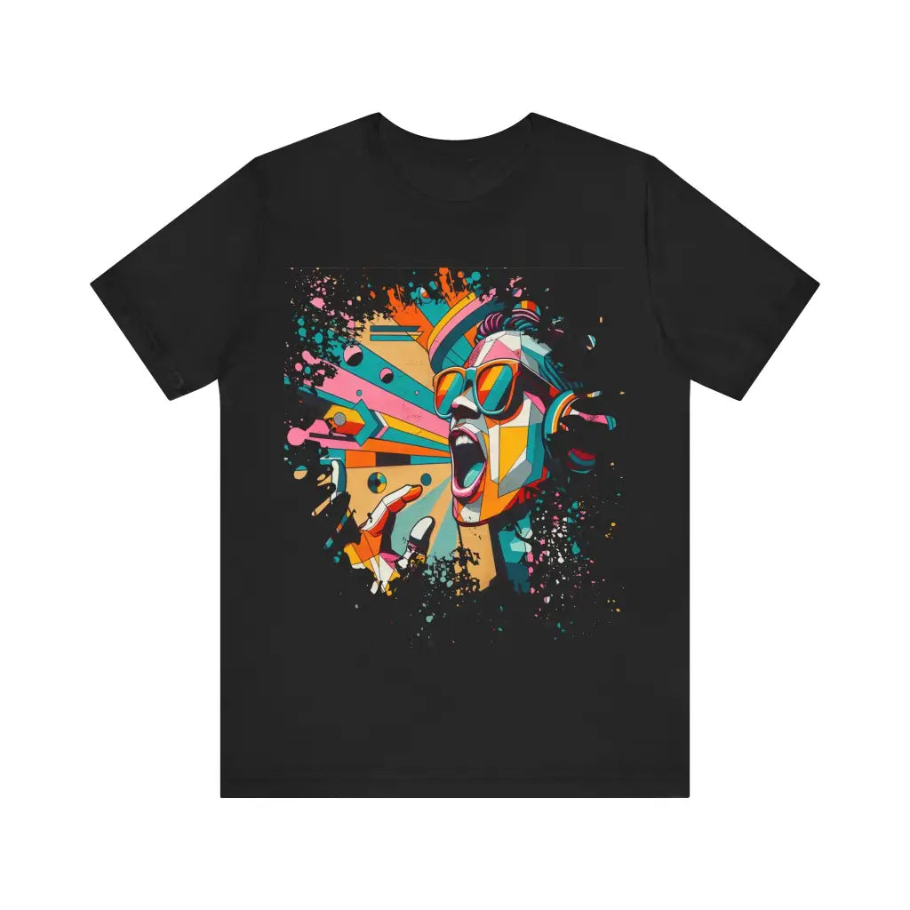 Melody in Geometrics - Jersey Short Sleeve Tee - Black / S