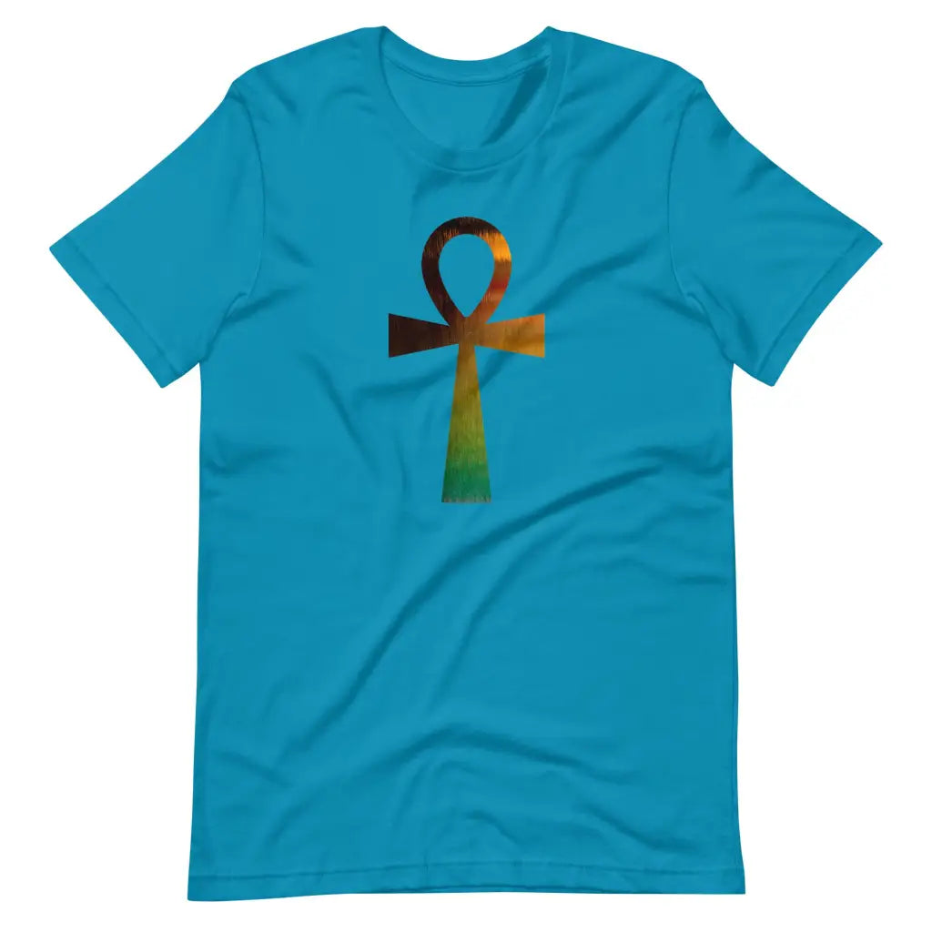 Men’s Ankh: Egyptian Symbol for life t-shirt - Aqua / S