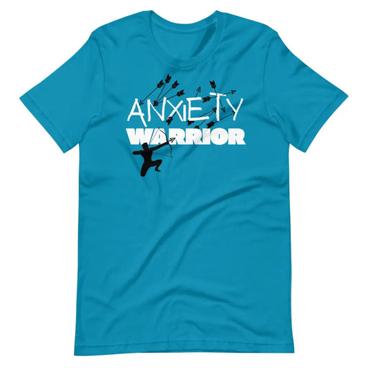 Men’s Anxiety Warrior t-shirt - Aqua / S - T-Shirt