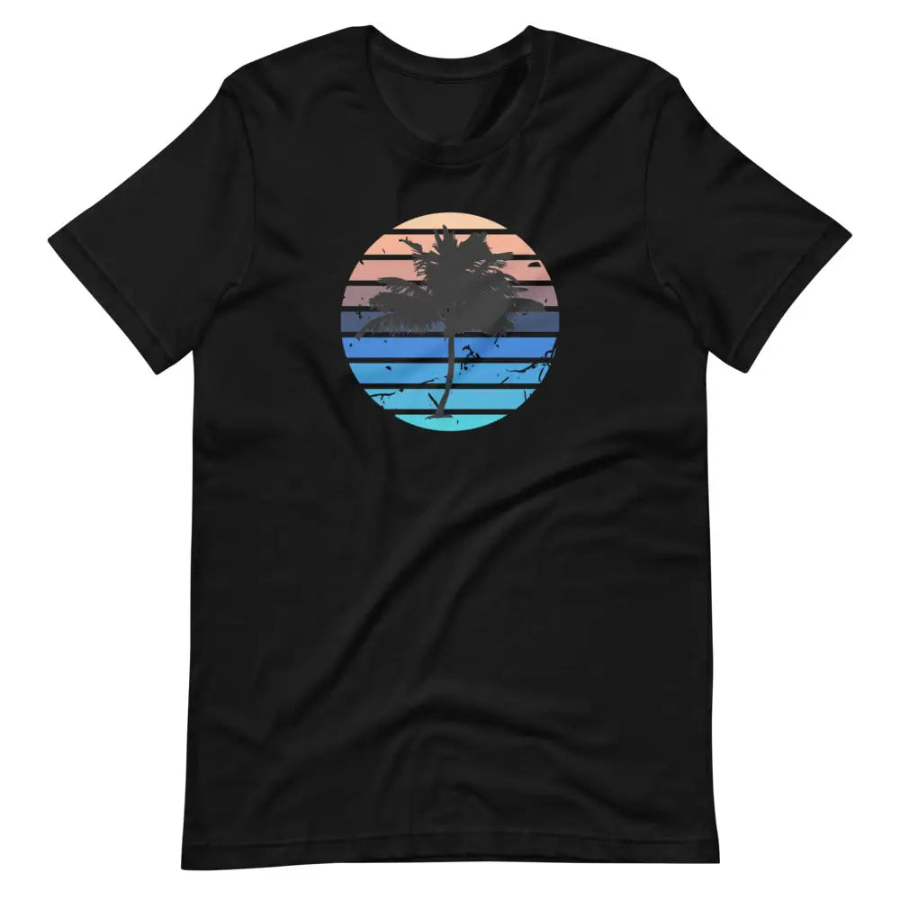 Men’s Beachy Palm Tree Vaca T-shirt - Black / S - T-Shirt