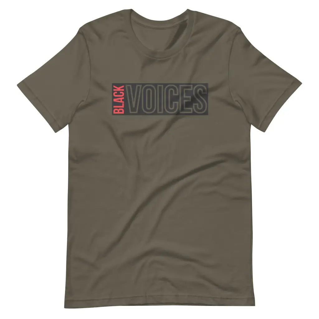 Men’s Black Voices t-shirt - Army / S - T-Shirt