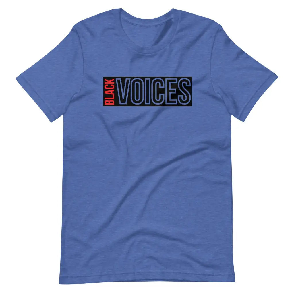 Men’s Black Voices t-shirt - Heather True Royal / S