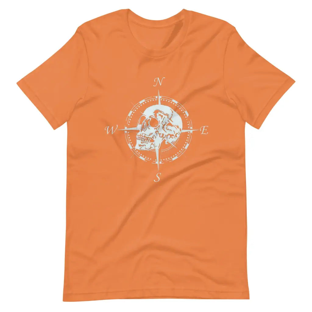 Men’s Compass Skull t-shirt - Burnt Orange / S - T-Shirt