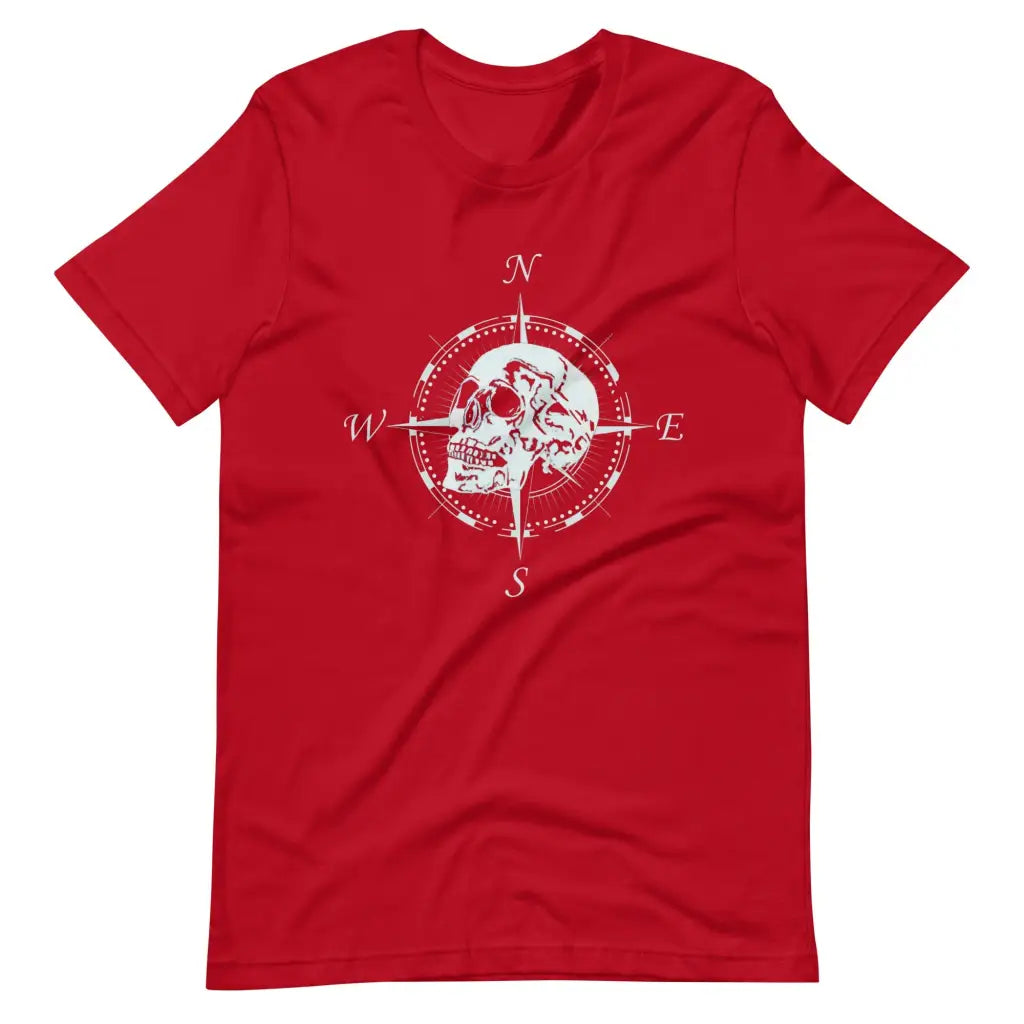 Men’s Compass Skull t-shirt - Red / S - T-Shirt