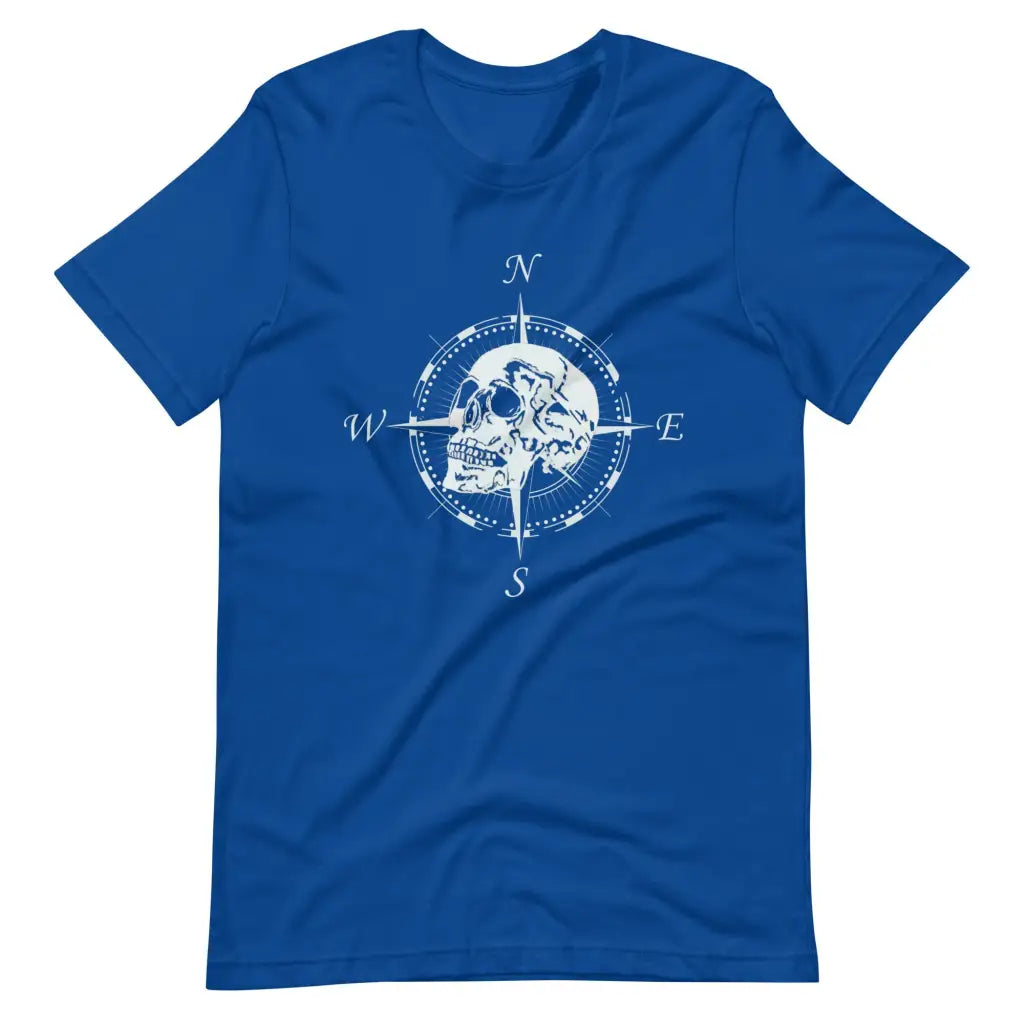 Men’s Compass Skull t-shirt - True Royal / S - T-Shirt