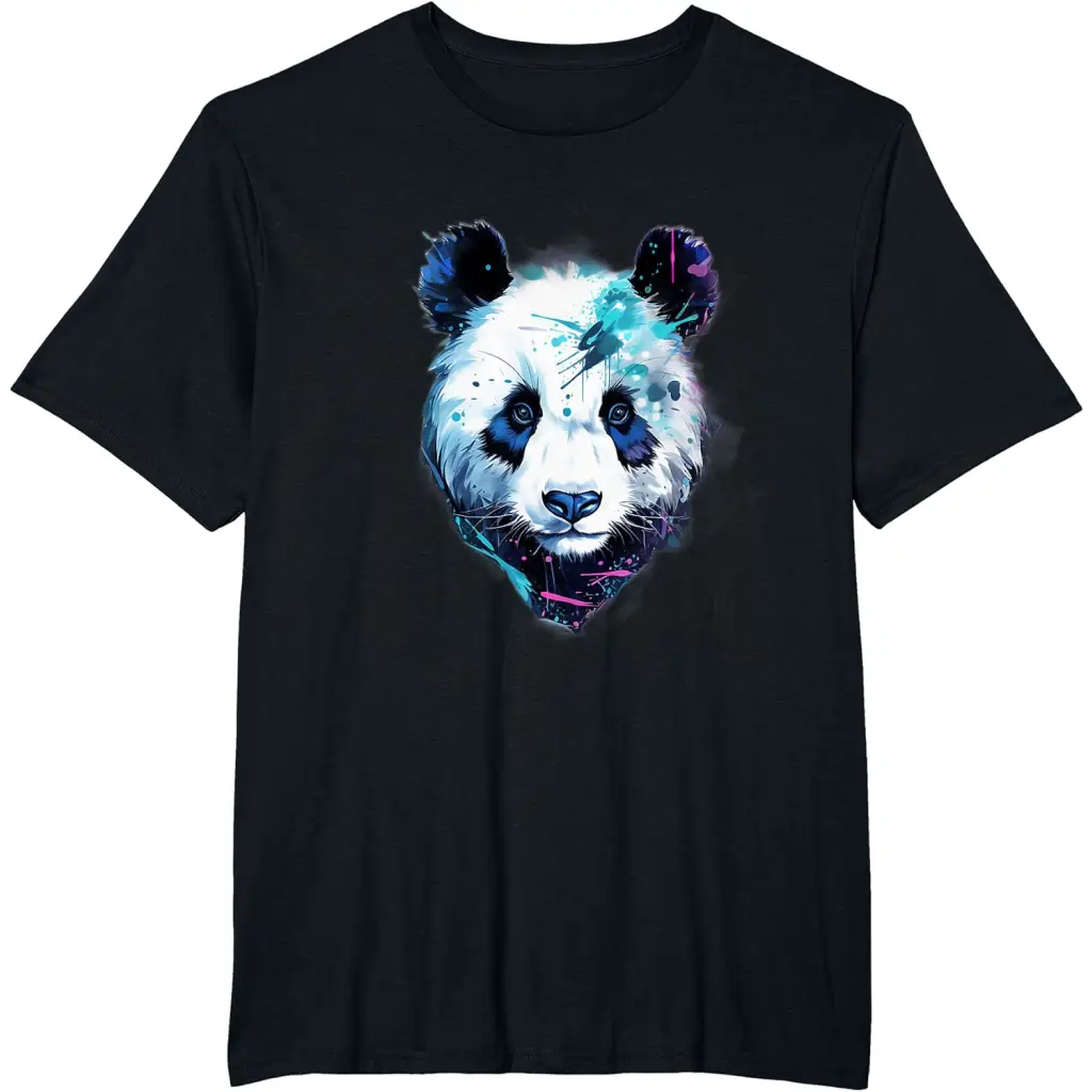 Men’s Cute Graffiti Panda Bear Minimalist Black and White