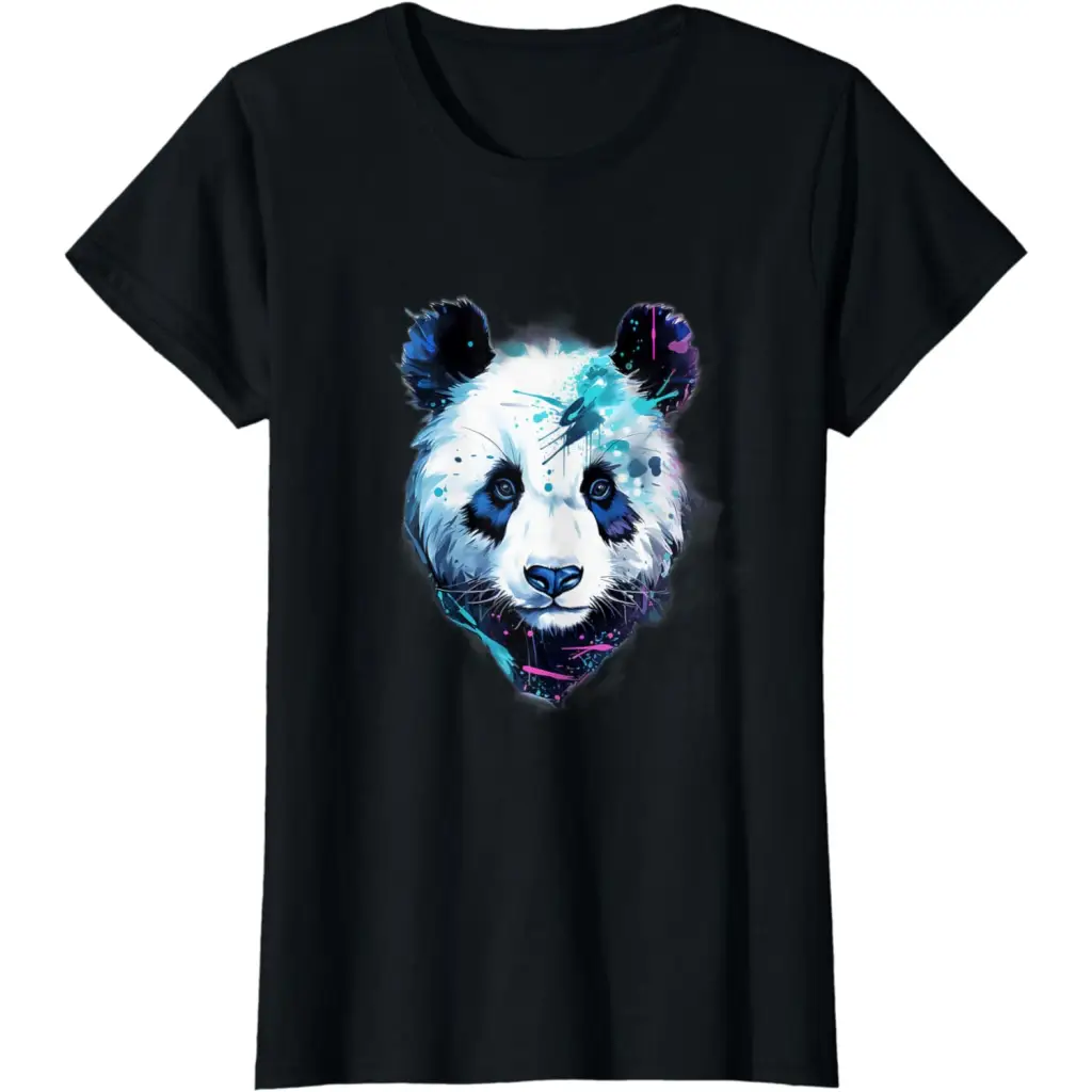 Men’s Cute Graffiti Panda Bear Minimalist Black and White