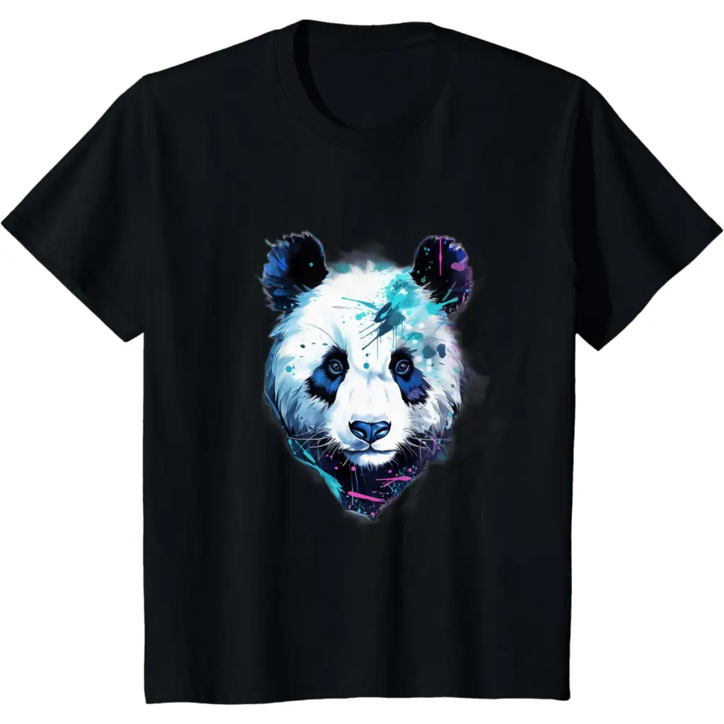 Men’s Cute Graffiti Panda Bear Minimalist Black and White