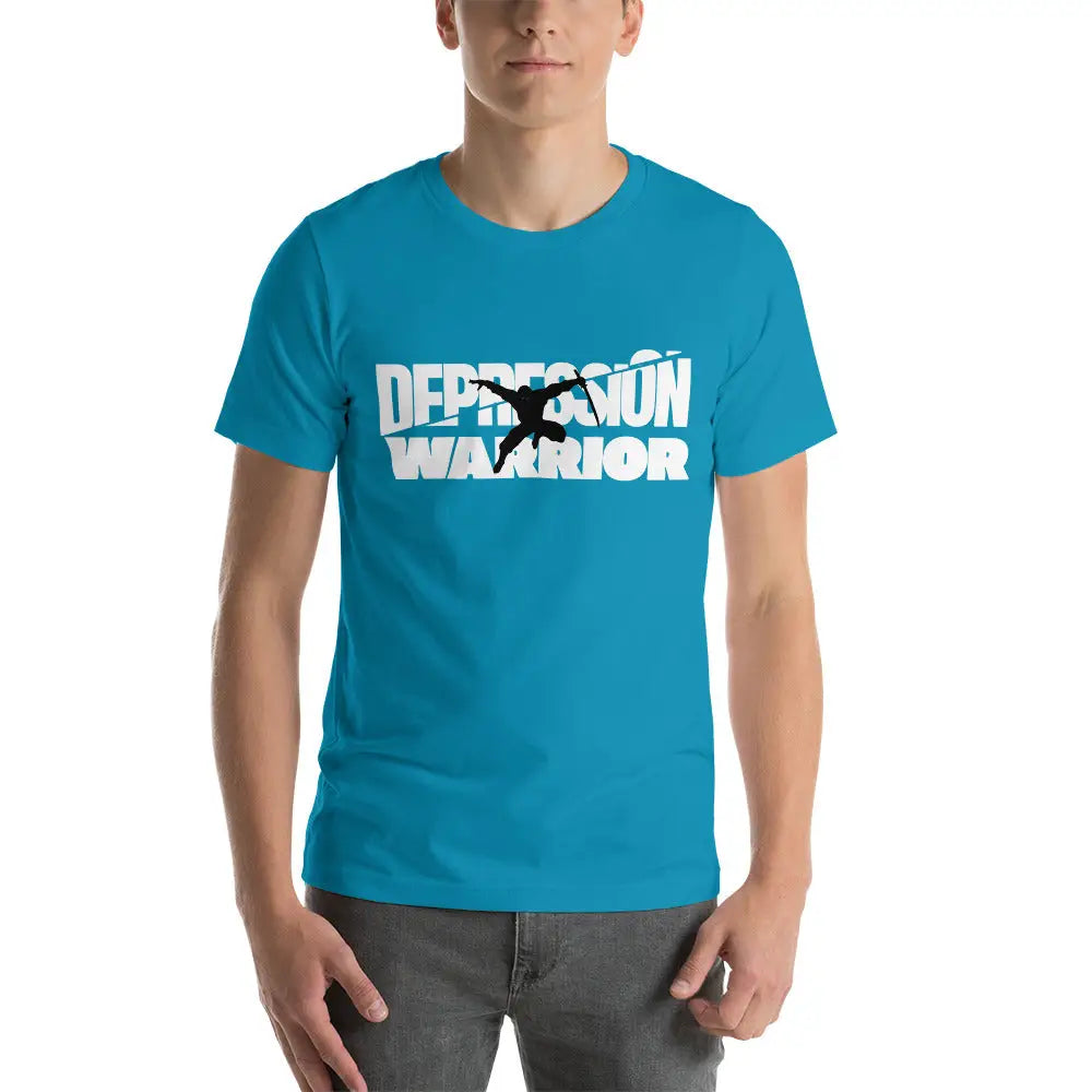 Men’s Depression Warrior t-shirt - Aqua / S - T-Shirt