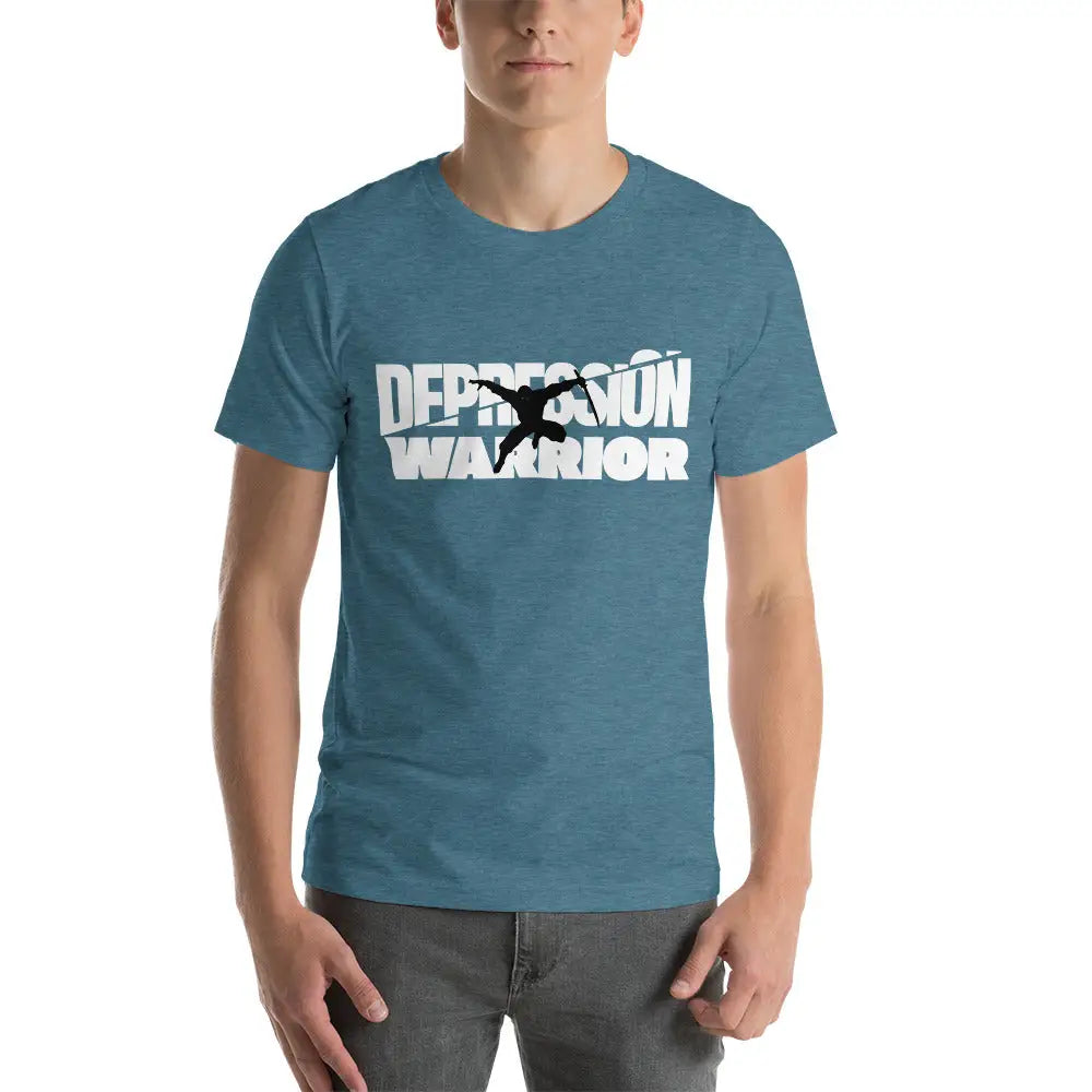 Men’s Depression Warrior t-shirt - Heather Deep Teal / S