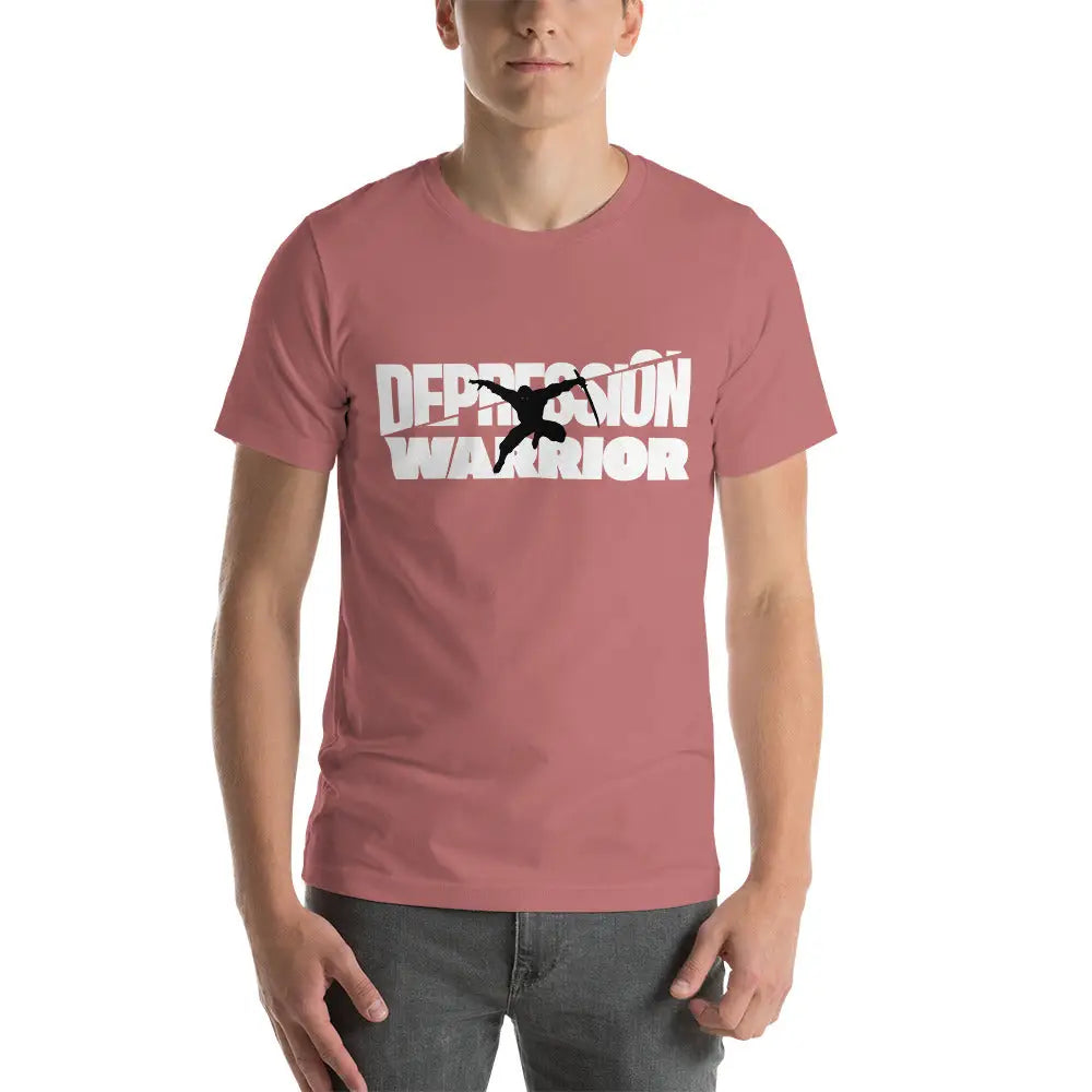 Men’s Depression Warrior t-shirt - Mauve / S - T-Shirt