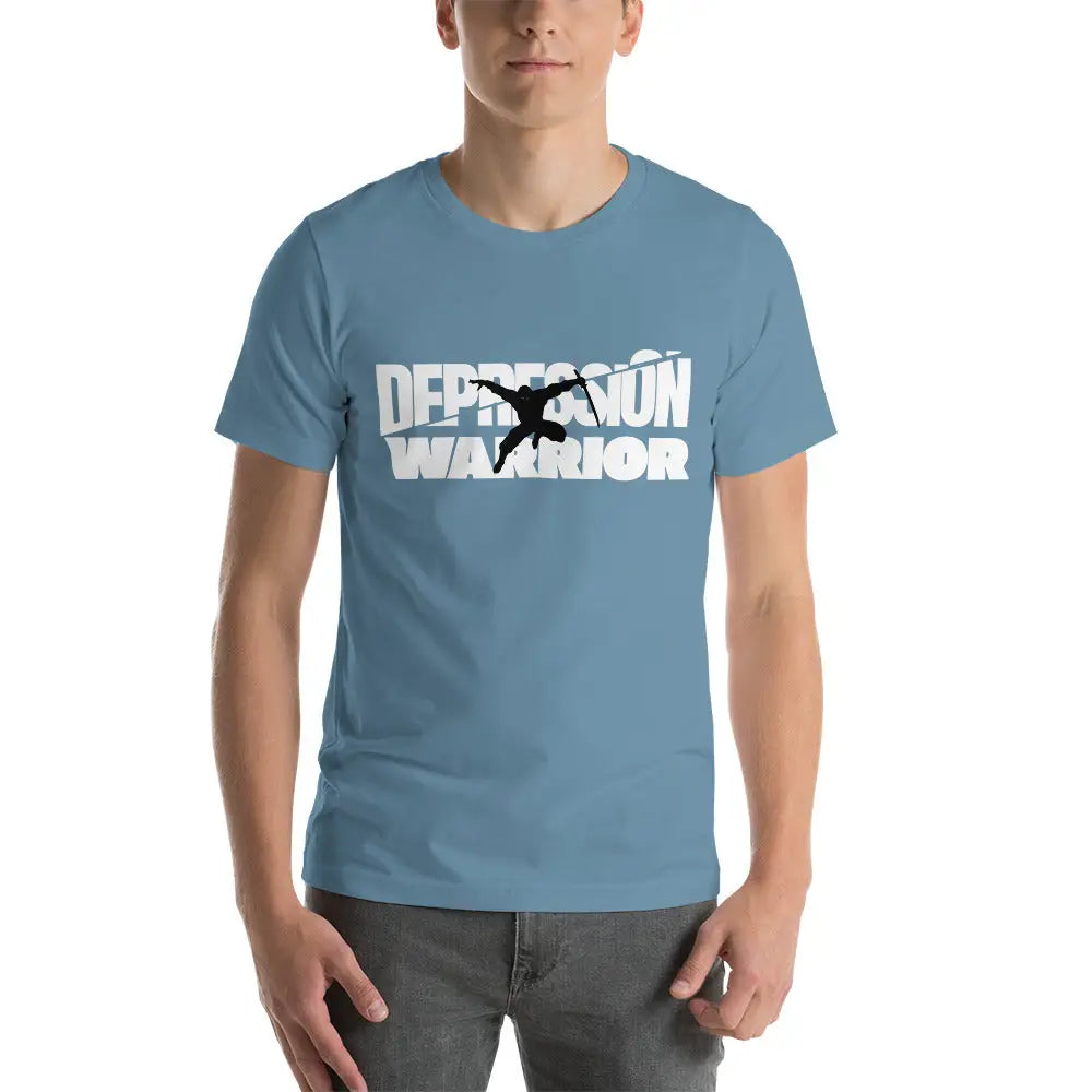 Men’s Depression Warrior t-shirt - Steel Blue / S - T-Shirt