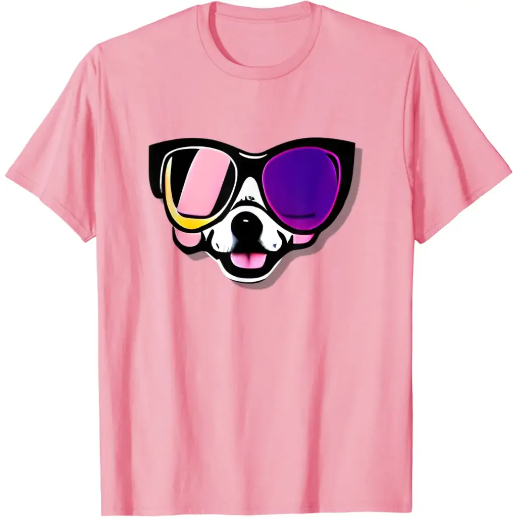 Men’s Funny Dog in Glasses - pink / S - T-Shirt