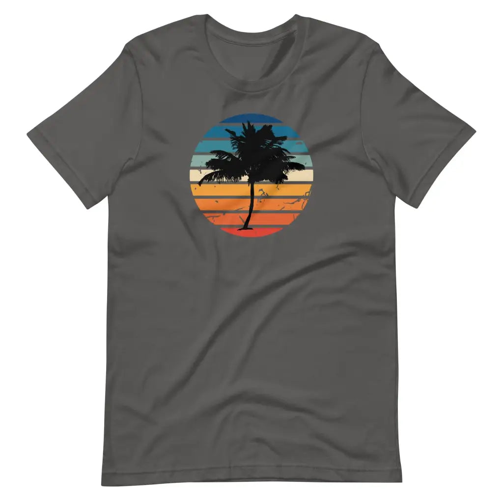 Men’s Hot Beachy Palm Tree Vaca T-shirt - Asphalt / S