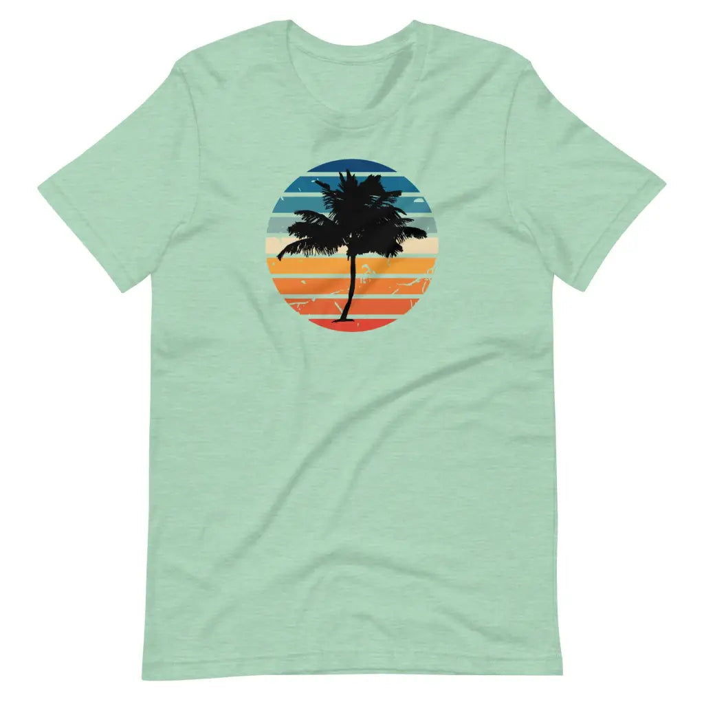 Men’s Hot Beachy Palm Tree Vaca T-shirt - Heather Prism